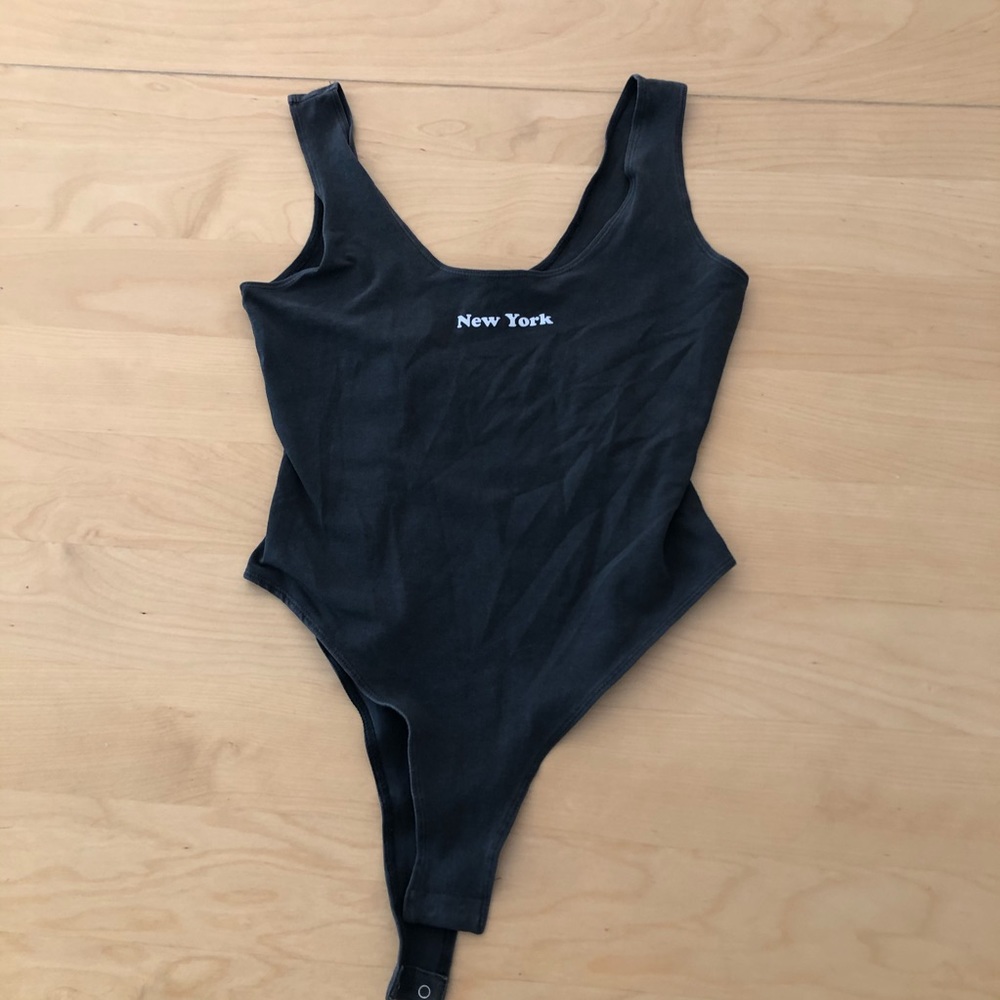 Forever 21 New York bodysuit S washed gray - Picture 4 of 14